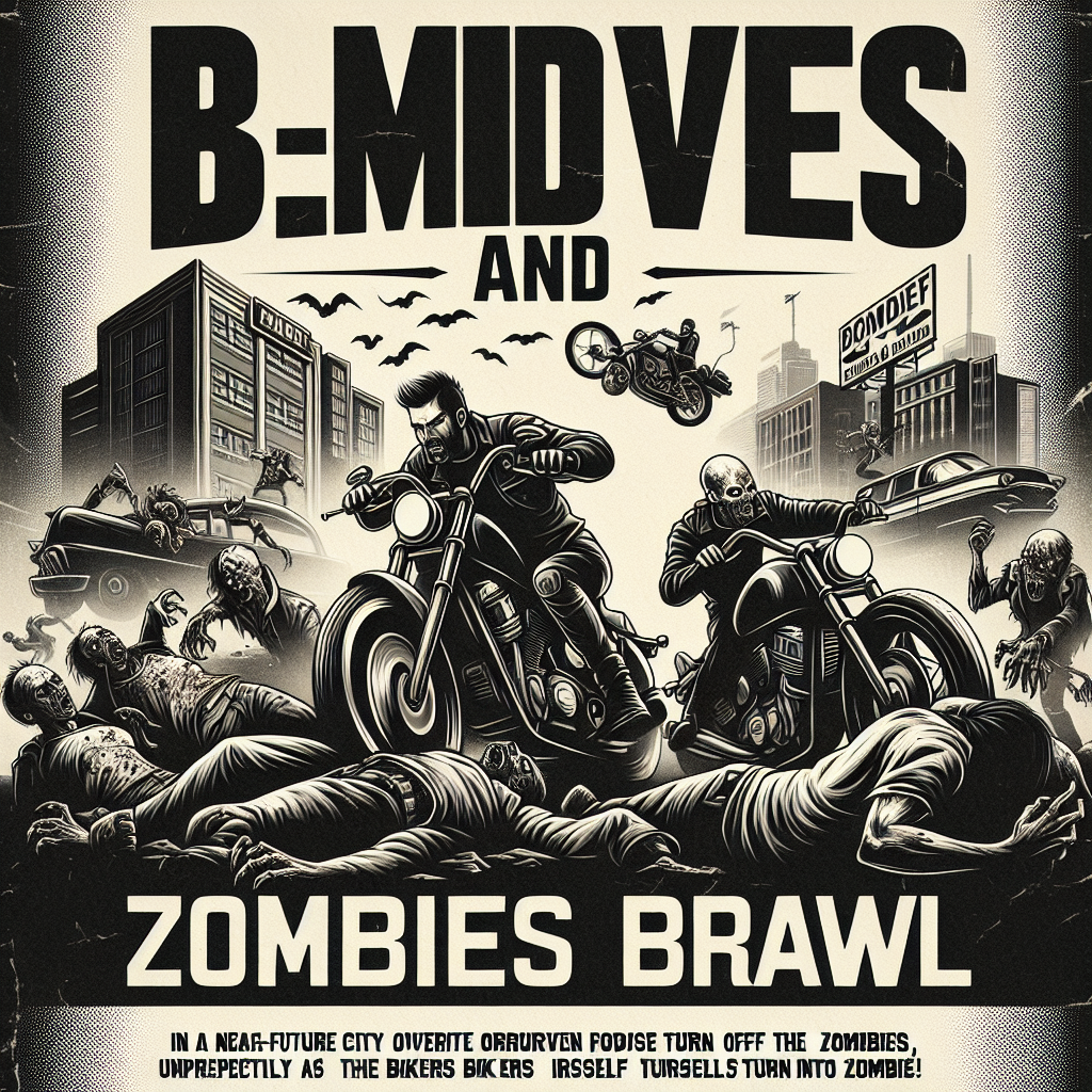 バイクとゾンビの混戦